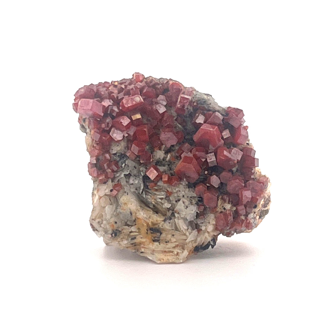 Vanadinite on Goethite Barite Druzy