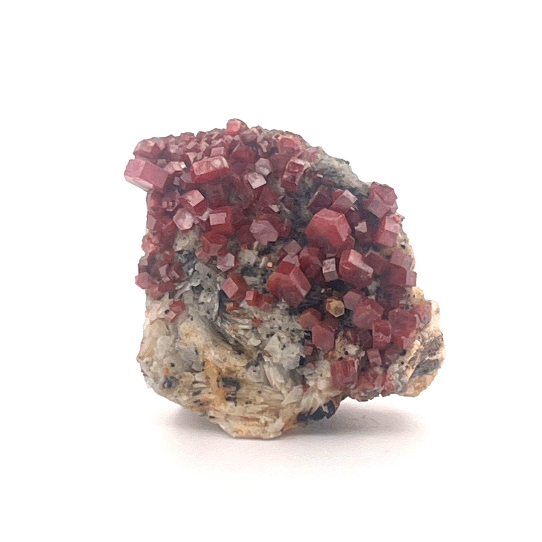 Vanadinite on Goethite Barite Druzy