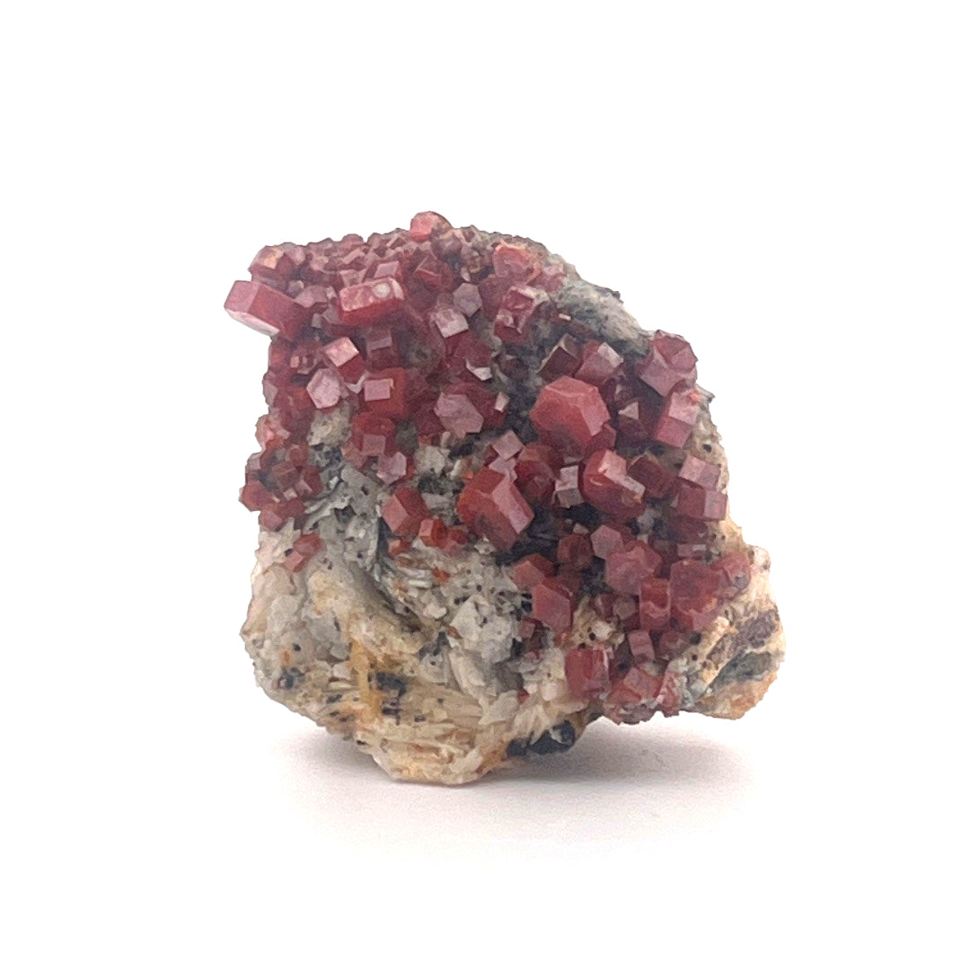 Vanadinite on Goethite Barite Druzy