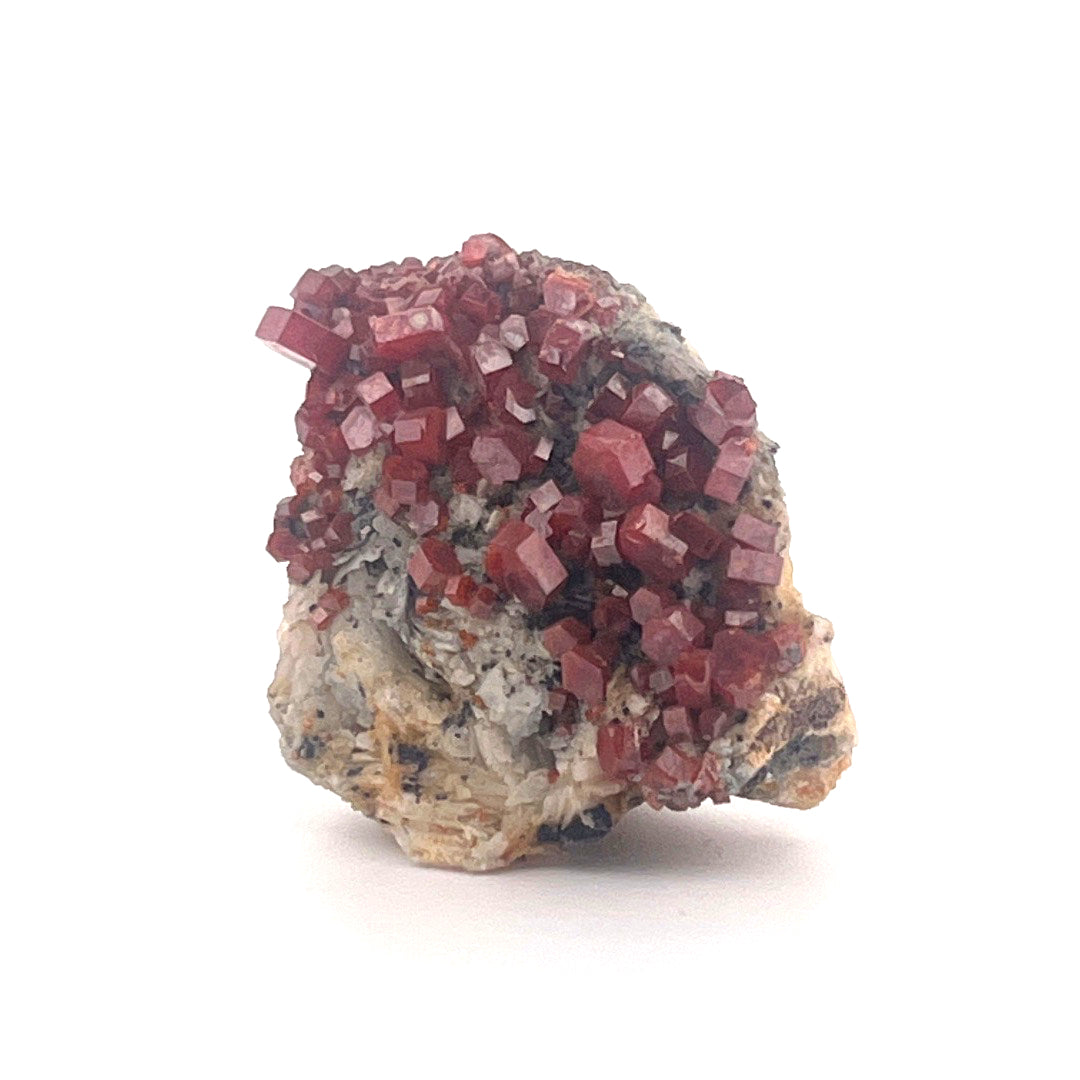 Vanadinite on Goethite Barite Druzy