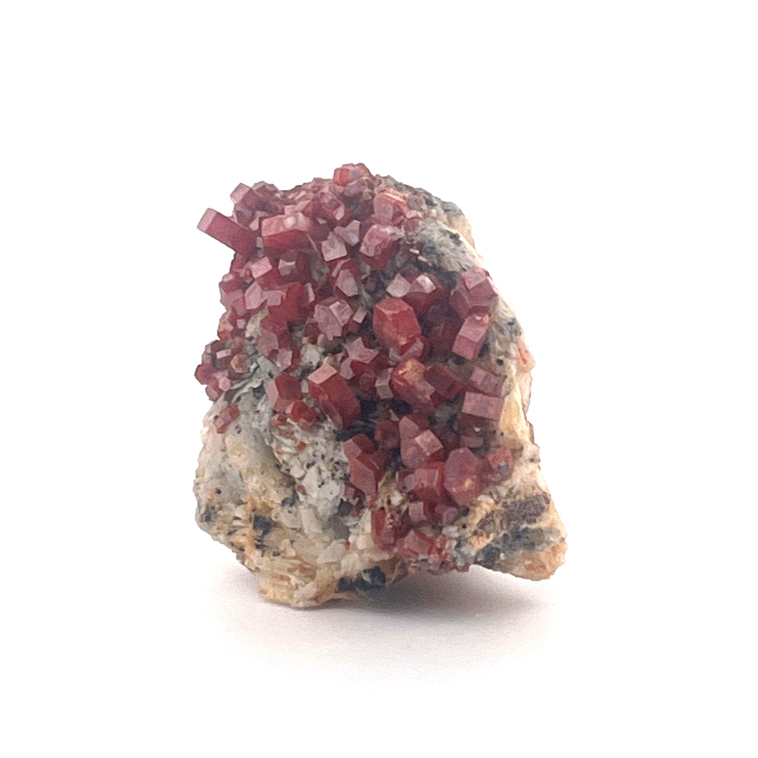 Vanadinite on Goethite Barite Druzy