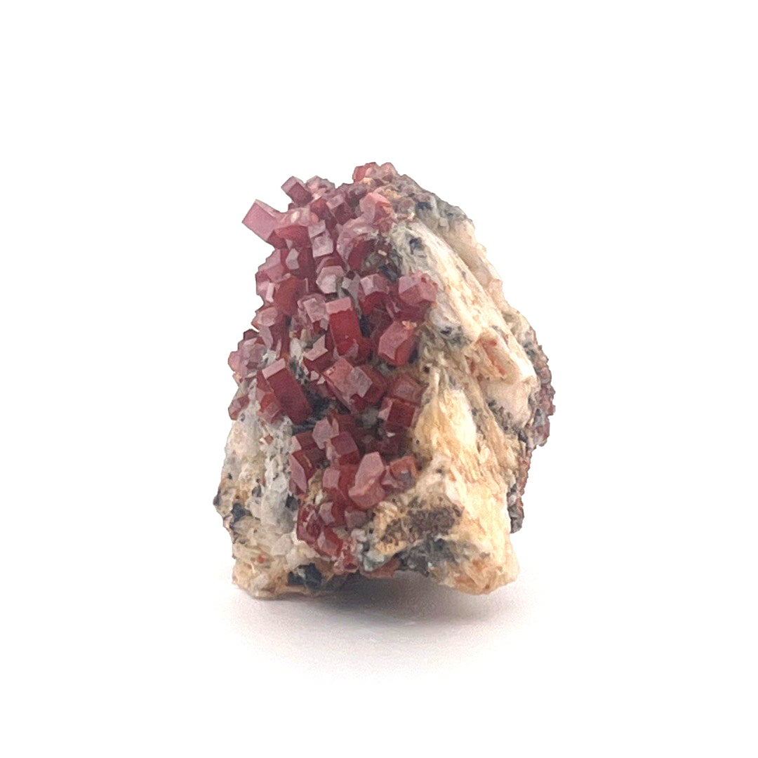 Vanadinite on Goethite Barite Druzy | 32 (g)