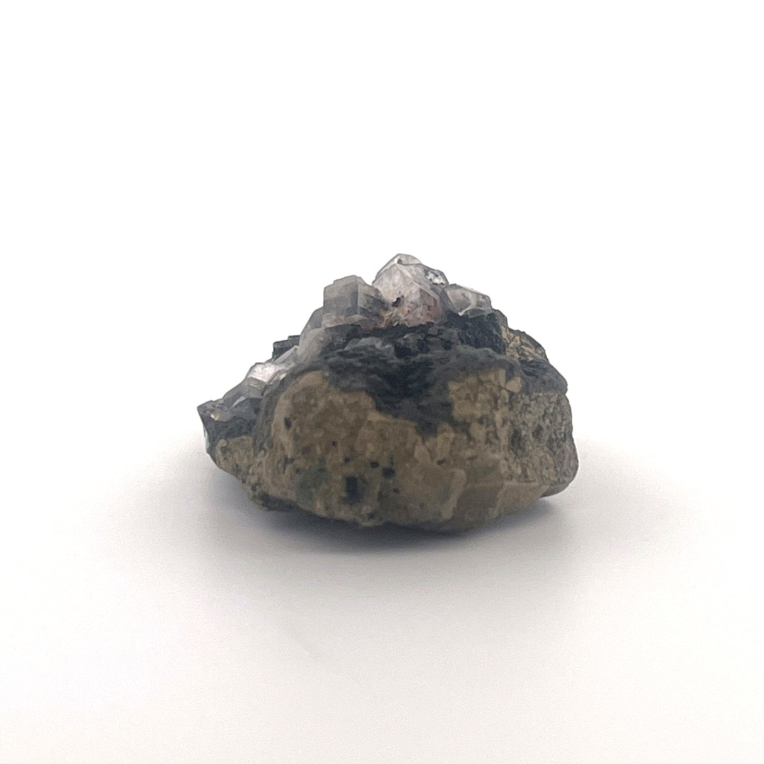 Rainbow Calcite Hexagonal on Black Druzy Zeolite | 22 (g)