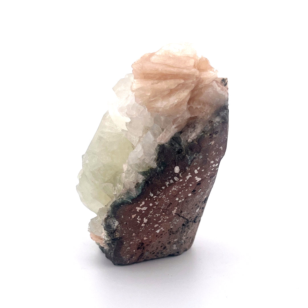 Peach Stilbite | Mint Green Apophyllite Crystal Zeolite  |  187 (g)