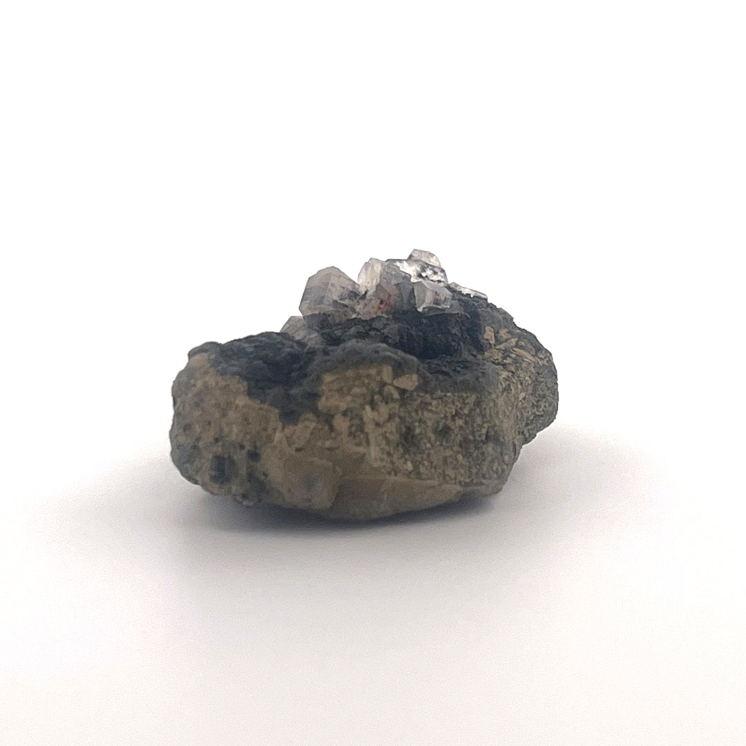 Rainbow Calcite Hexagonal on Black Druzy Zeolite | 22 (g)