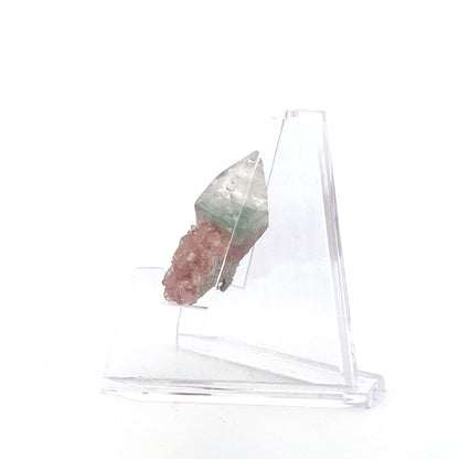 Mint Green on Shiny Pink Apophyllite Fused with Stilbite High Grade |  8.6 (g)