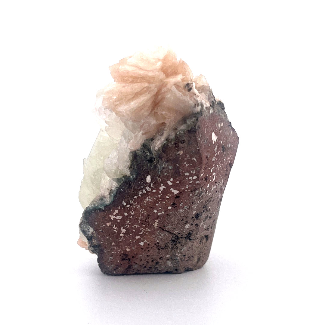 Peach Stilbite | Mint Green Apophyllite Crystal Zeolite  |  187 (g)