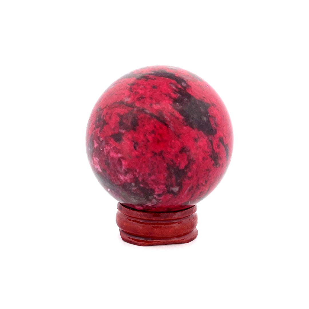 Peach Blossom Stone Jade Rhodonite Sphere  | 202 (g)