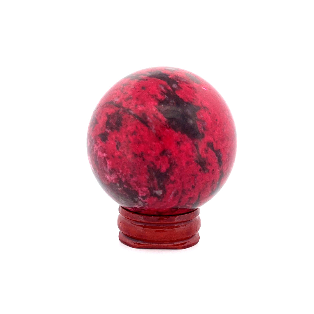 Peach Blossom Stone Jade Rhodonite Sphere  | 202 (g)