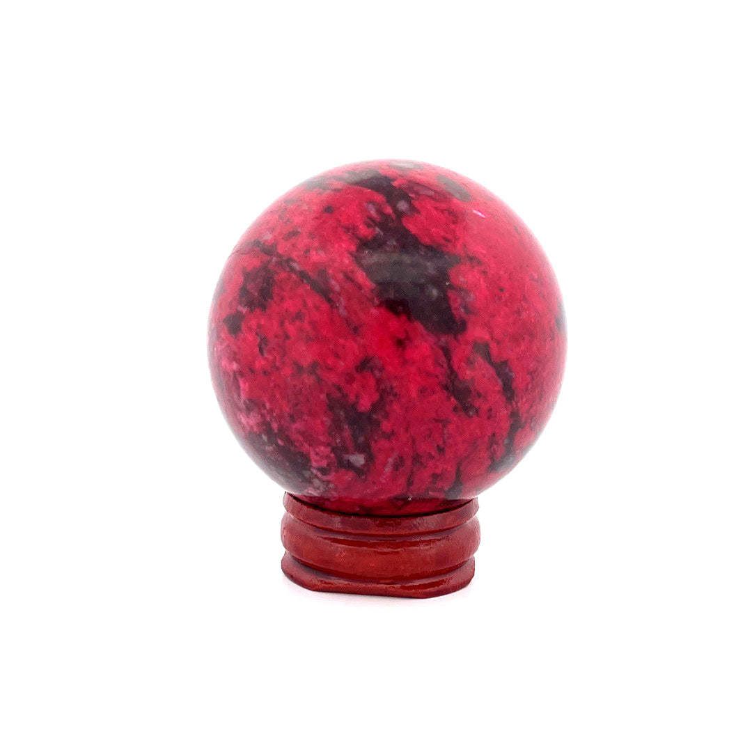 Peach Blossom Stone Jade Rhodonite Sphere  | 202 (g)