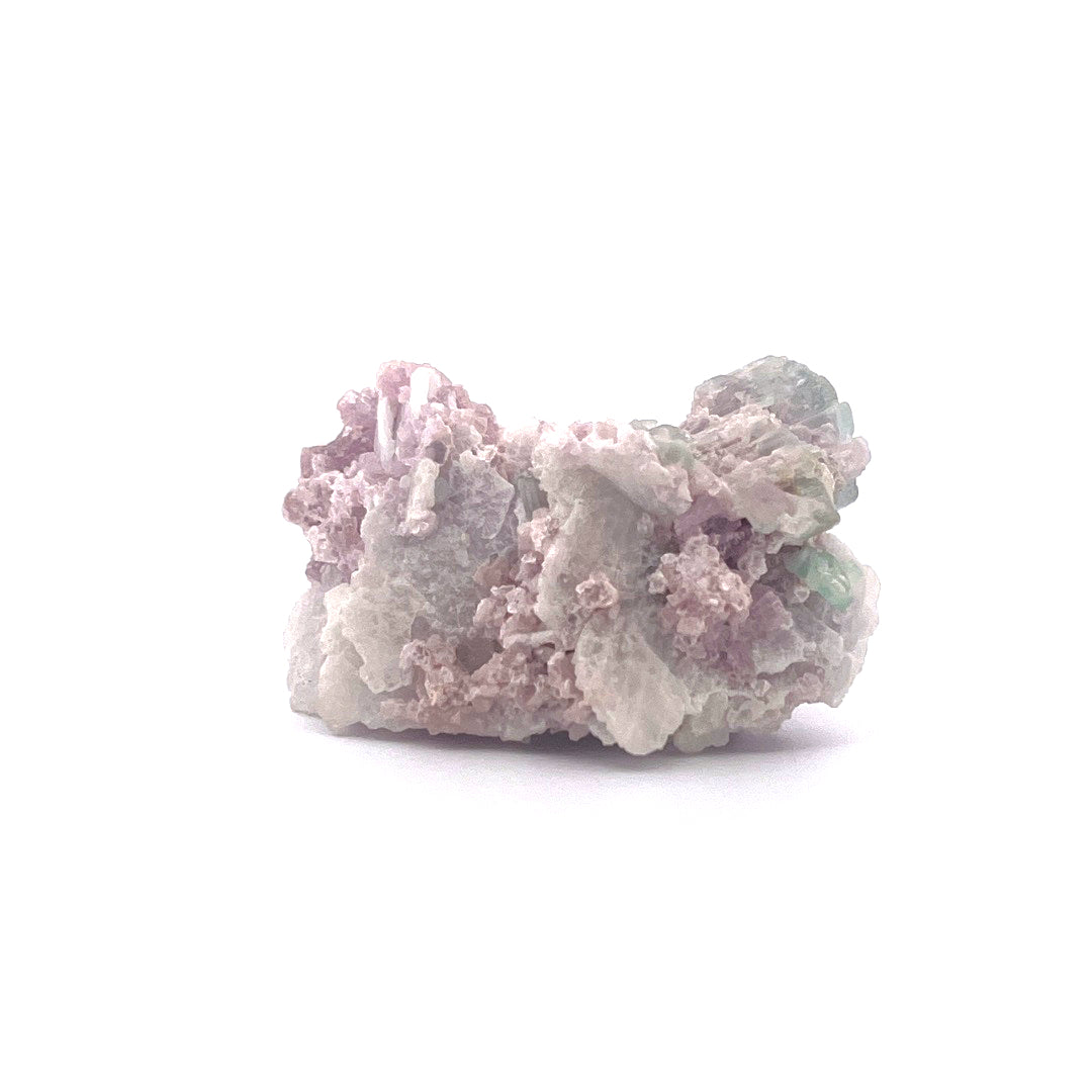 Pink Green Watermelon Tourmaline on Purple Lepidolite  |  38 (g)