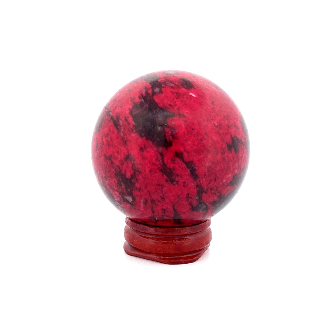 Peach Blossom Stone Jade Rhodonite Sphere  | 202 (g)