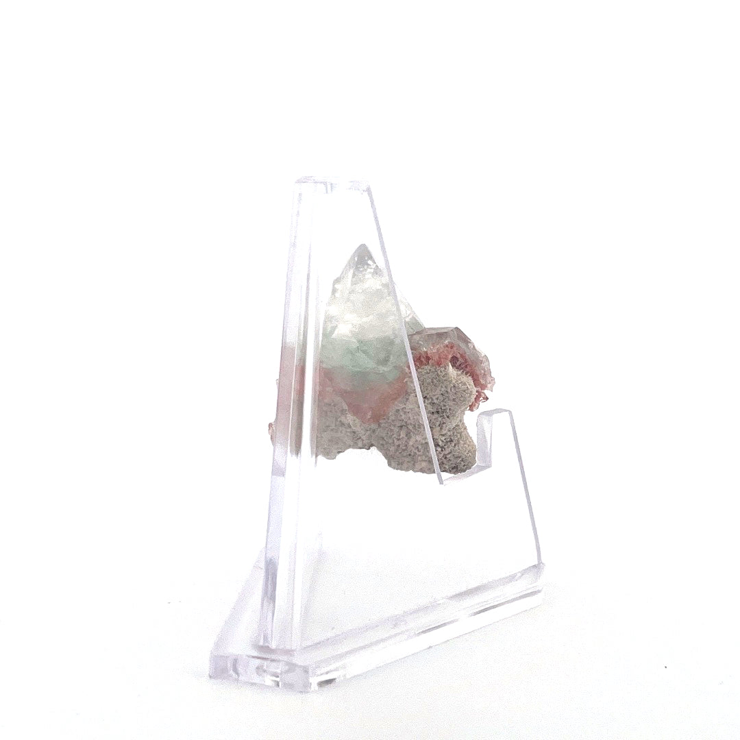 Mint Green on Shiny Pink Apophyllite Fused with Stilbite High Grade |  8.6 (g)