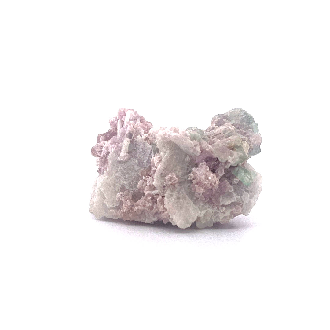 Pink Green Watermelon Tourmaline on Purple Lepidolite  |  38 (g)