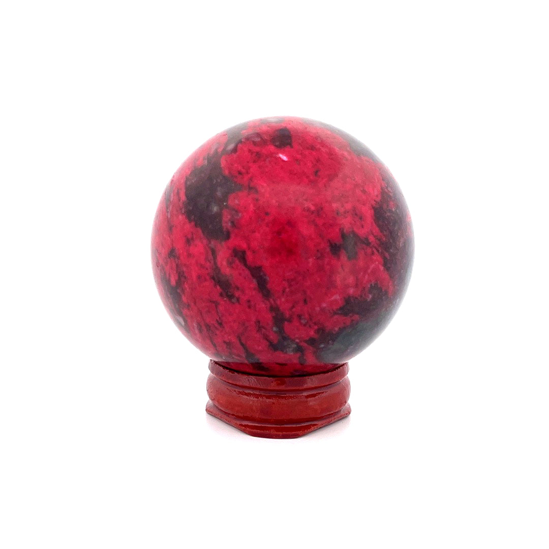 Peach Blossom Stone Jade Rhodonite Sphere  | 202 (g)