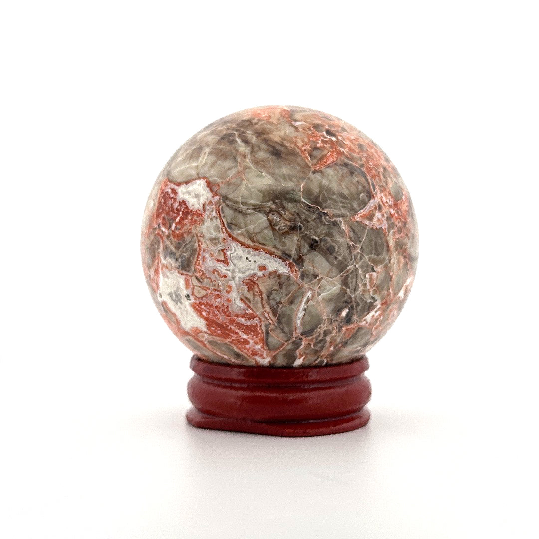 Natural Red Jasper & Quartz Sphere |  166 (g)