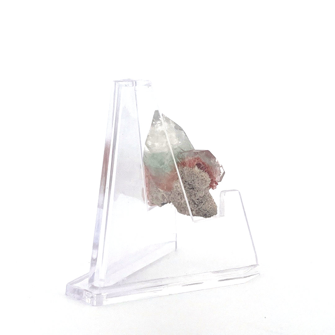 Mint Green on Shiny Pink Apophyllite Fused with Stilbite High Grade |  8.6 (g)