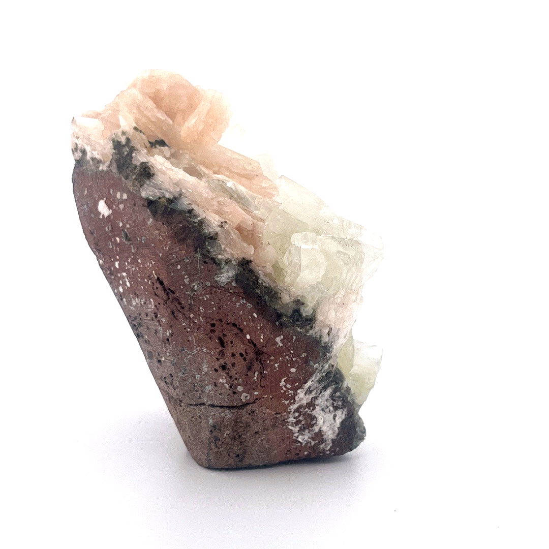 Peach Stilbite | Mint Green Apophyllite Crystal Zeolite  |  187 (g)