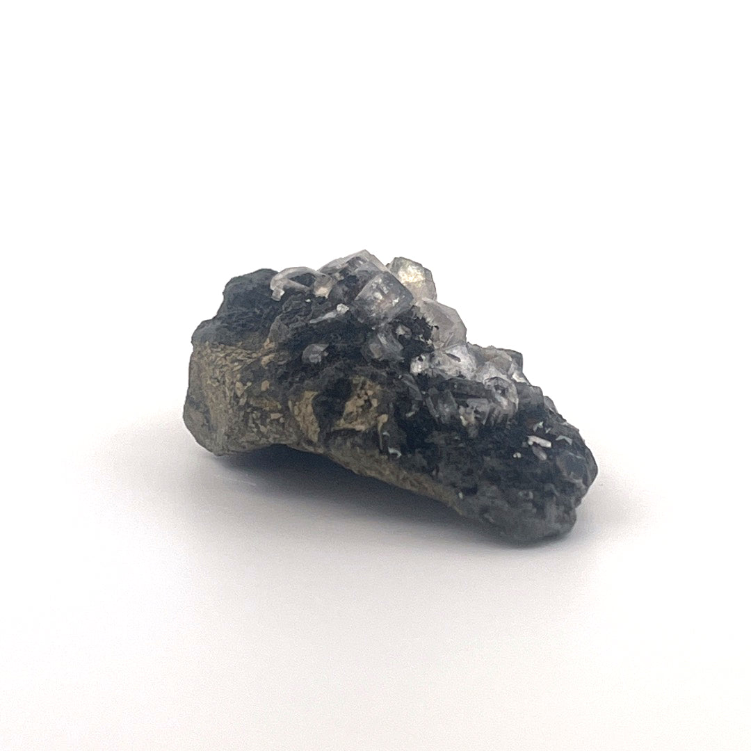 Rainbow Calcite Hexagonal on Black Druzy Zeolite | 22 (g)