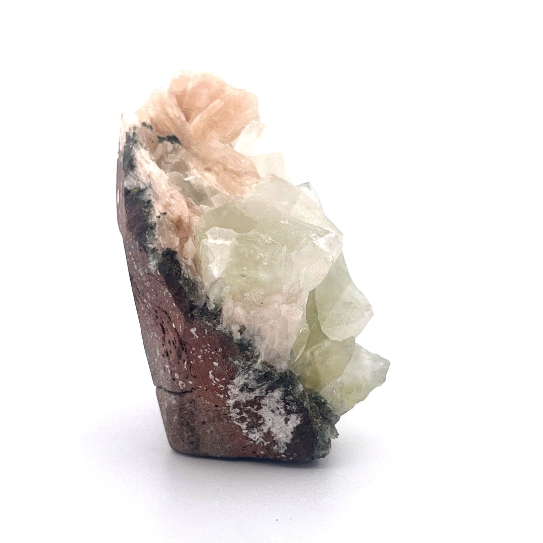 Peach Stilbite | Mint Green Apophyllite Crystal Zeolite  |  187 (g)