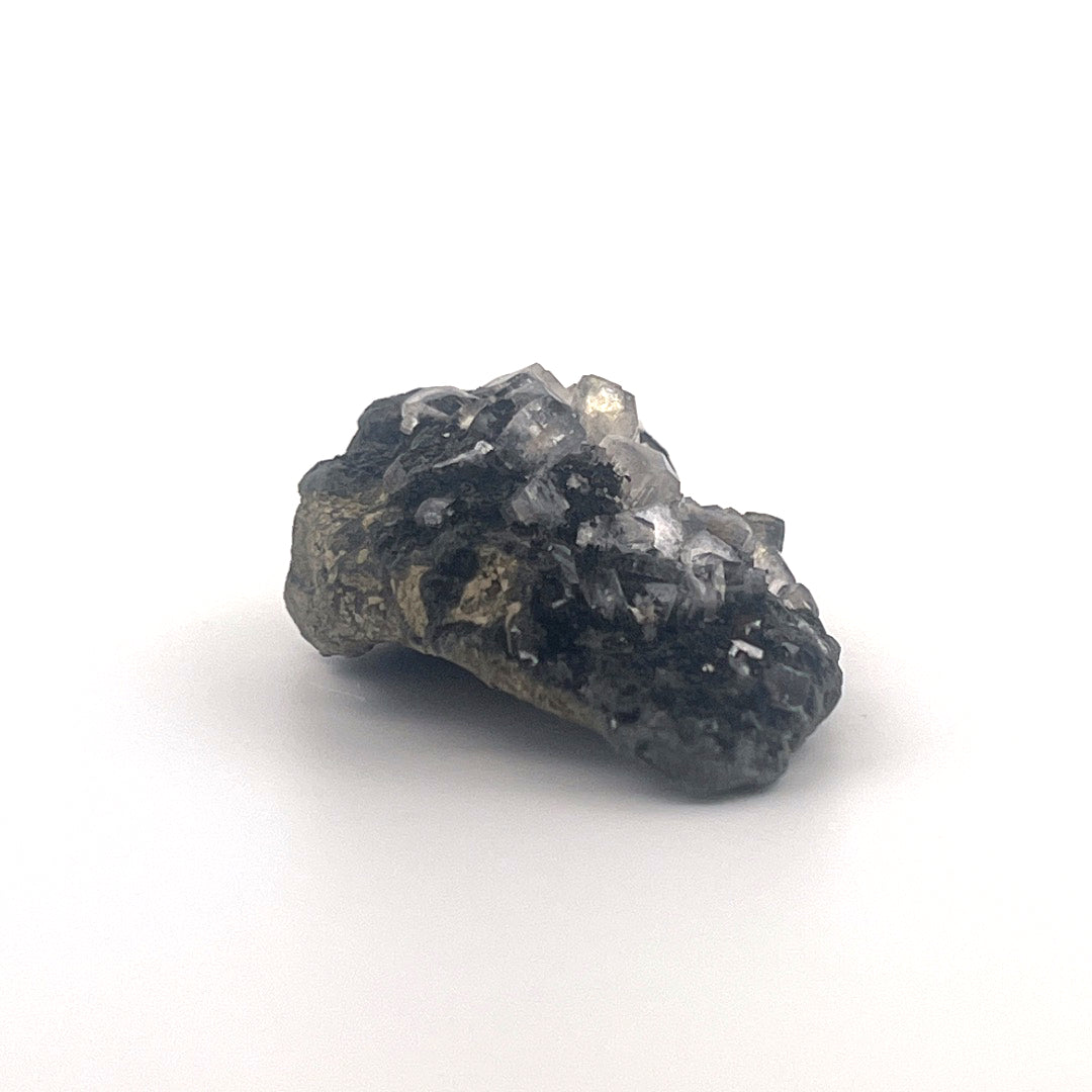 Rainbow Calcite Hexagonal on Black Druzy Zeolite | 22 (g)