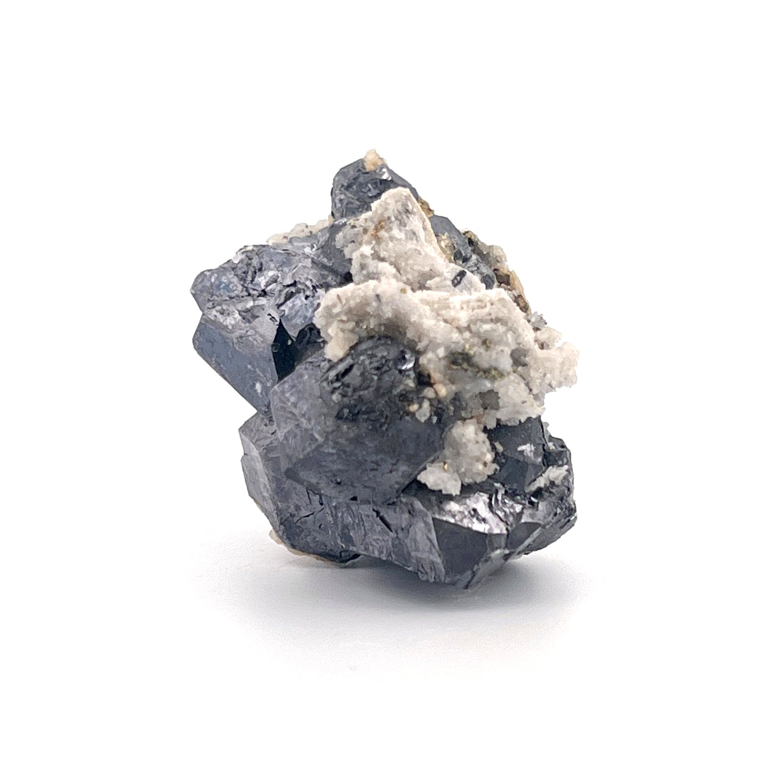 Terminated Galena  |  Chalcopyrite  |  Druzy Flower Chalcedony Quartz  |  114 (g)