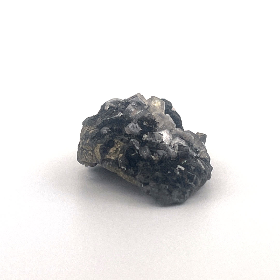 Rainbow Calcite Hexagonal on Black Druzy Zeolite | 22 (g)