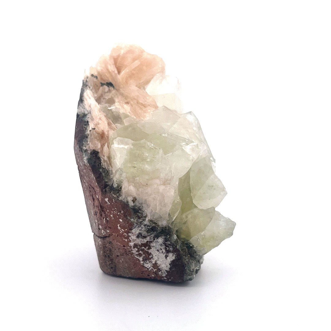 Peach Stilbite | Mint Green Apophyllite Crystal Zeolite  |  187 (g)