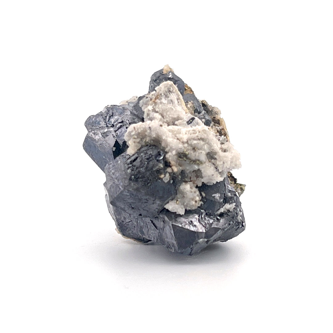 Terminated Galena  |  Chalcopyrite  |  Druzy Flower Chalcedony Quartz  |  114 (g)