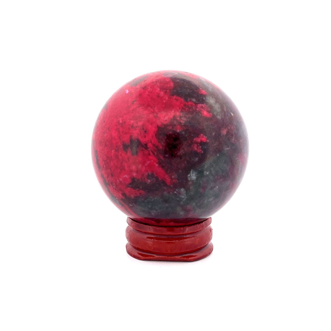 Peach Blossom Stone Jade Rhodonite Sphere  | 202 (g)