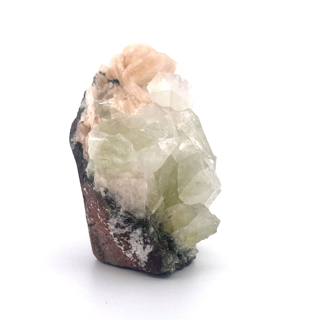 Peach Stilbite | Mint Green Apophyllite Crystal Zeolite  |  187 (g)