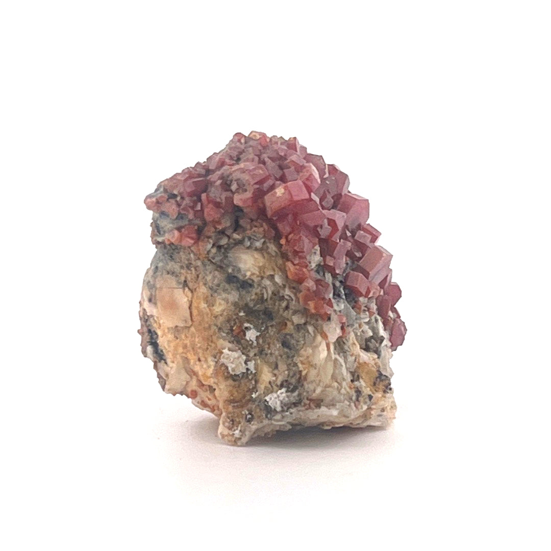 Vanadinite on Goethite Barite Druzy | 32 (g)