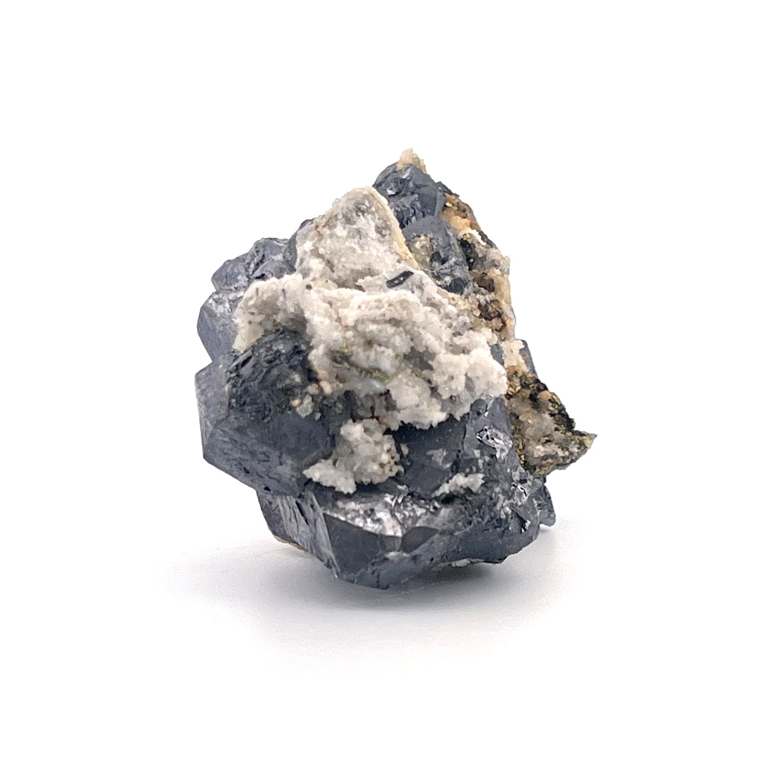 Terminated Galena  |  Chalcopyrite  |  Druzy Flower Chalcedony Quartz  |  114 (g)