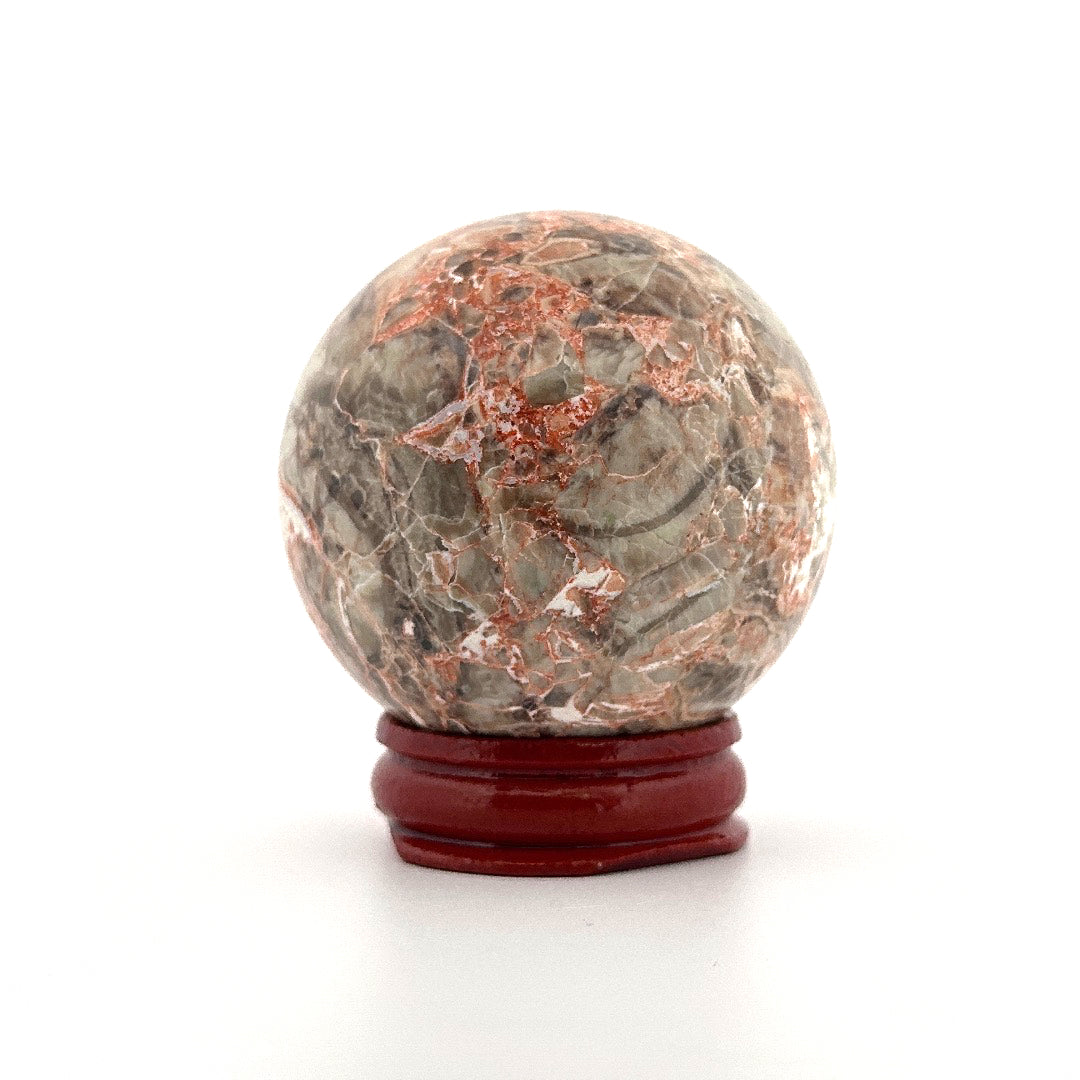 Natural Red Jasper & Quartz Sphere |  166 (g)