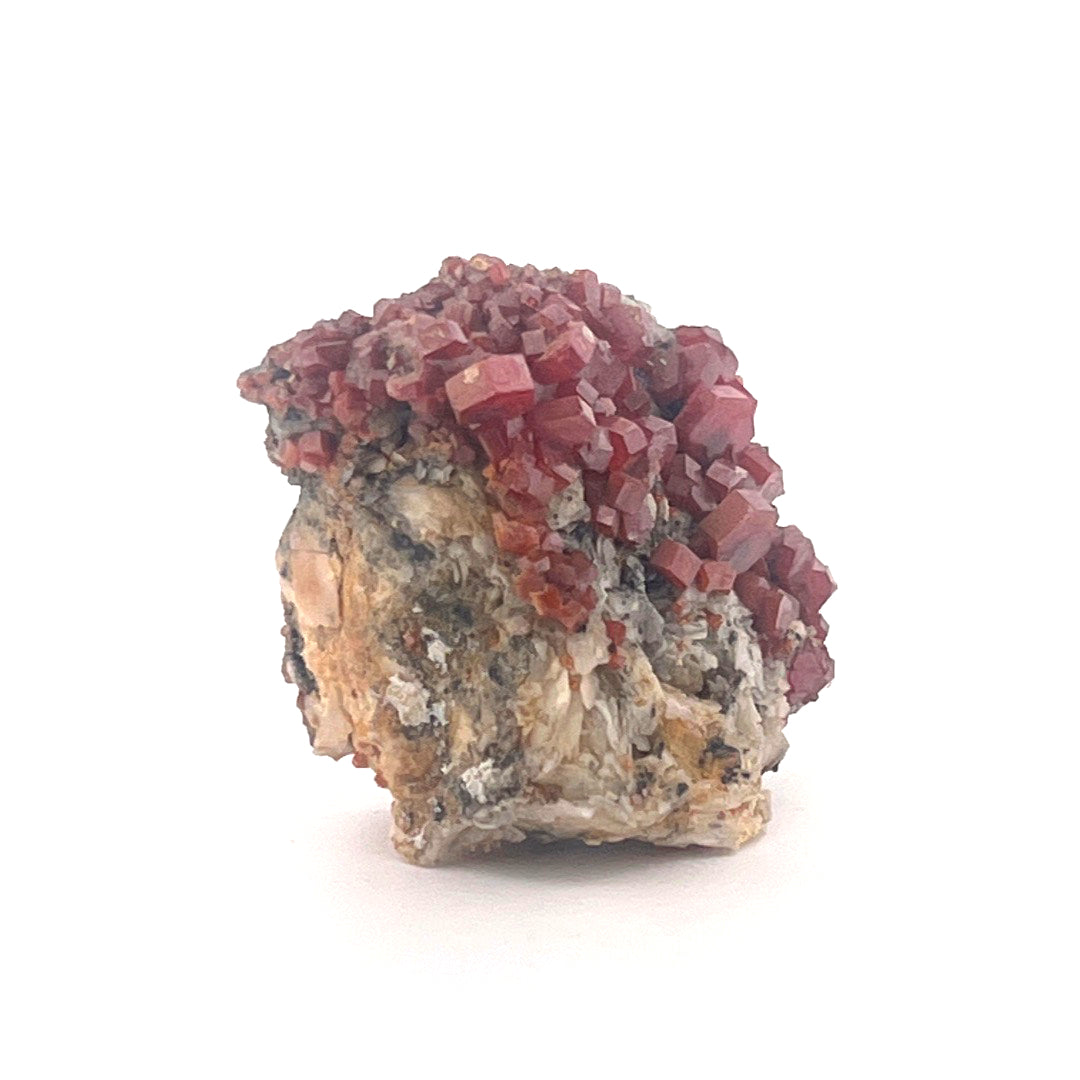 Vanadinite on Goethite Barite Druzy | 32 (g)