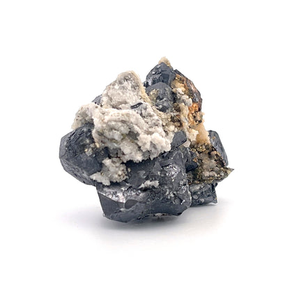 Terminated Galena  |  Chalcopyrite  |  Druzy Flower Chalcedony Quartz  |  114 (g)