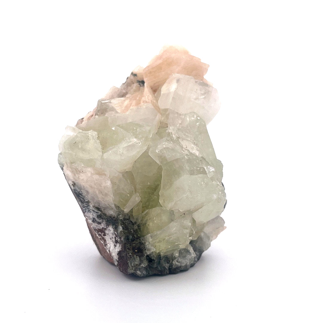 Peach Stilbite | Mint Green Apophyllite Crystal Zeolite  |  187 (g)