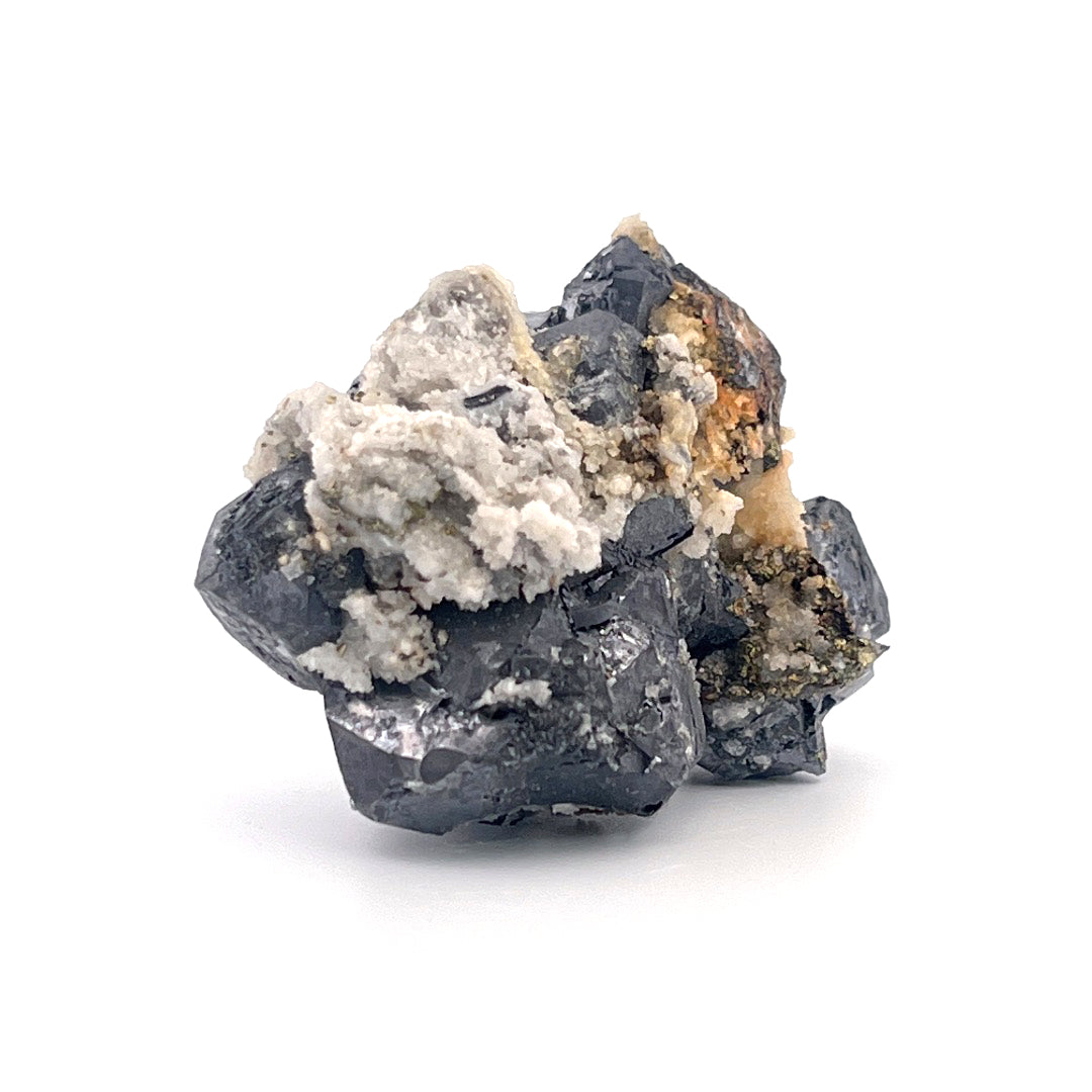 Terminated Galena  |  Chalcopyrite  |  Druzy Flower Chalcedony Quartz  |  114 (g)