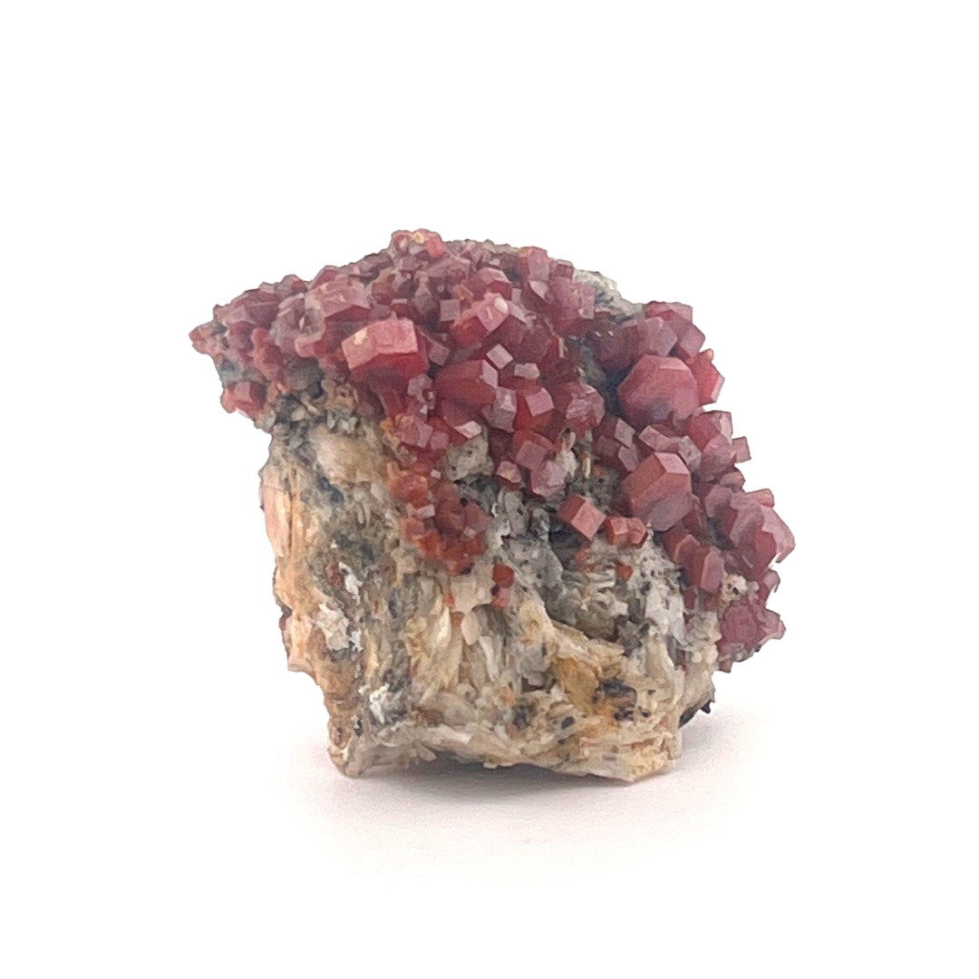 Vanadinite on Goethite Barite Druzy | 32 (g)