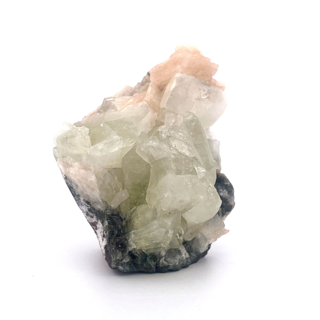 Peach Stilbite | Mint Green Apophyllite Crystal Zeolite  |  187 (g)