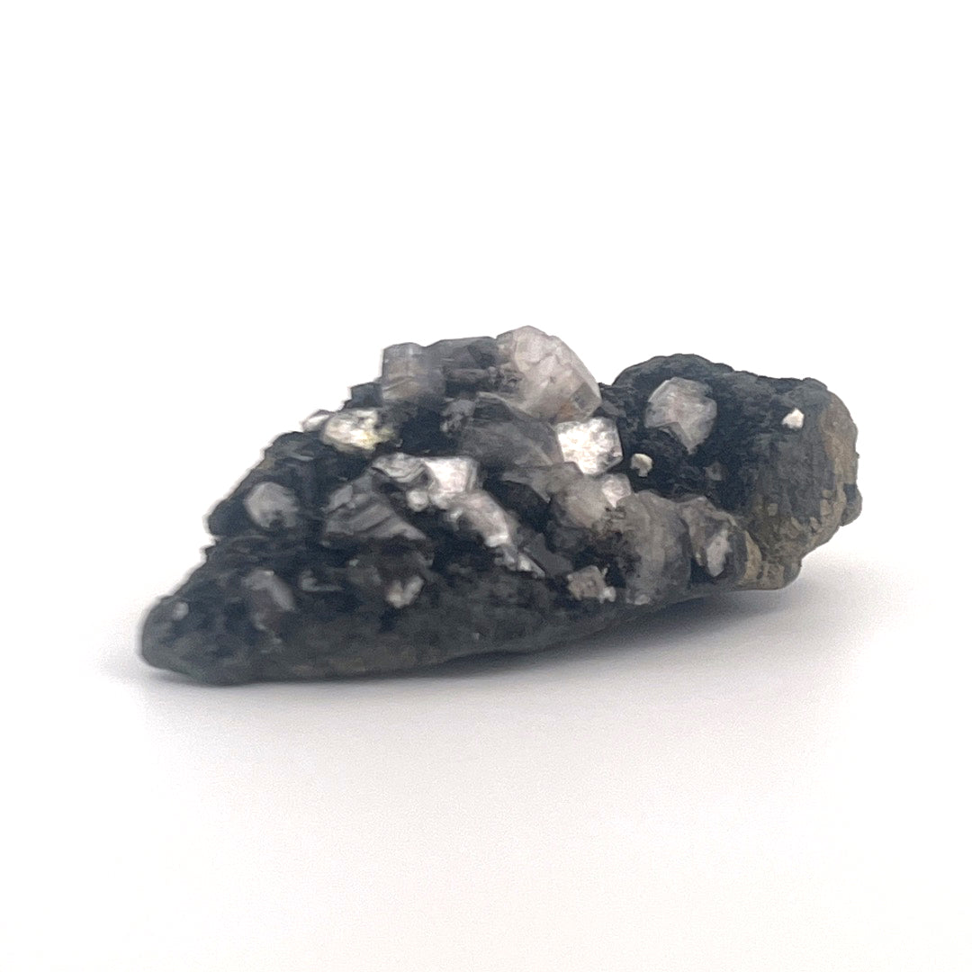 Rainbow Calcite Hexagonal on Black Druzy Zeolite | 22 (g)