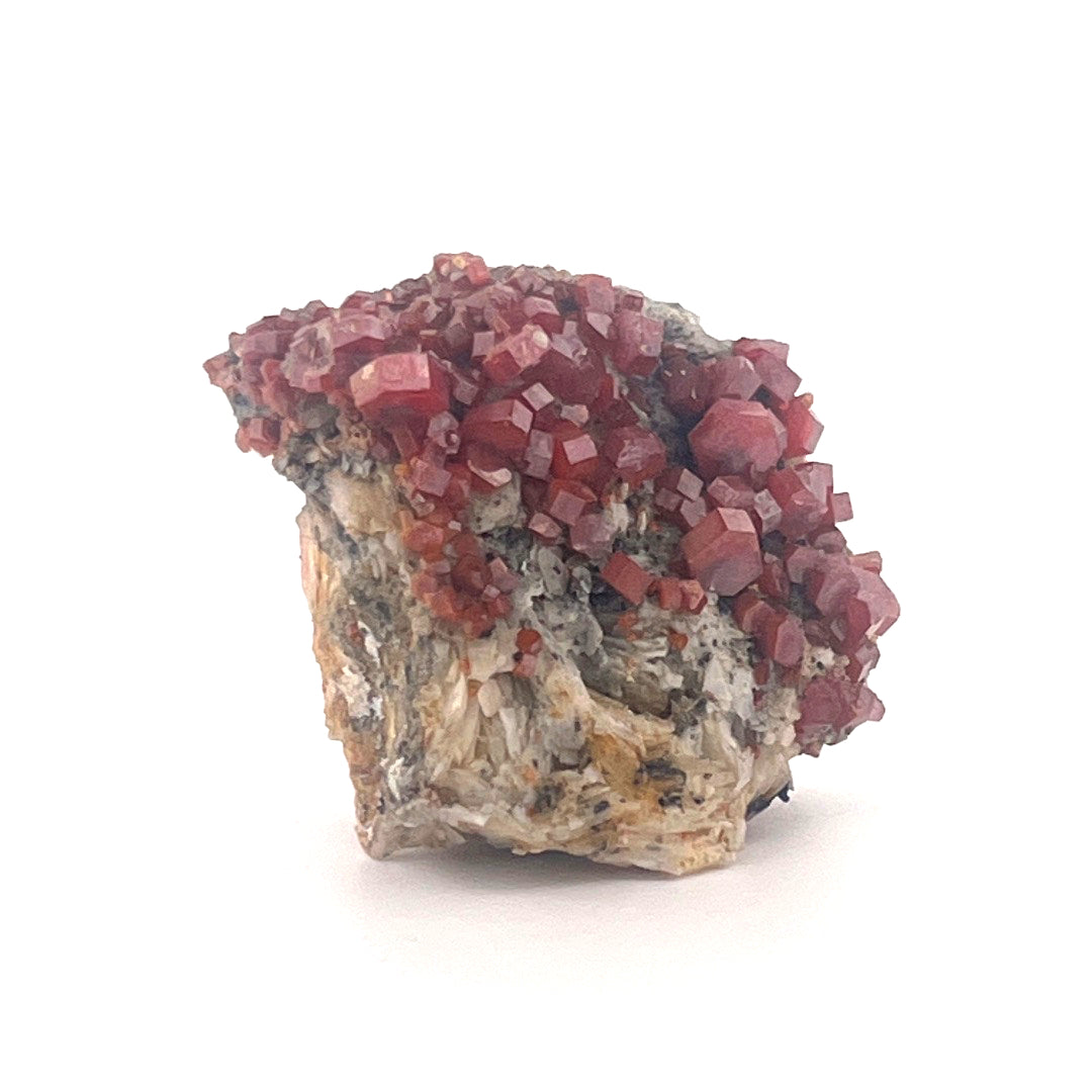 Vanadinite on Goethite Barite Druzy | 32 (g)