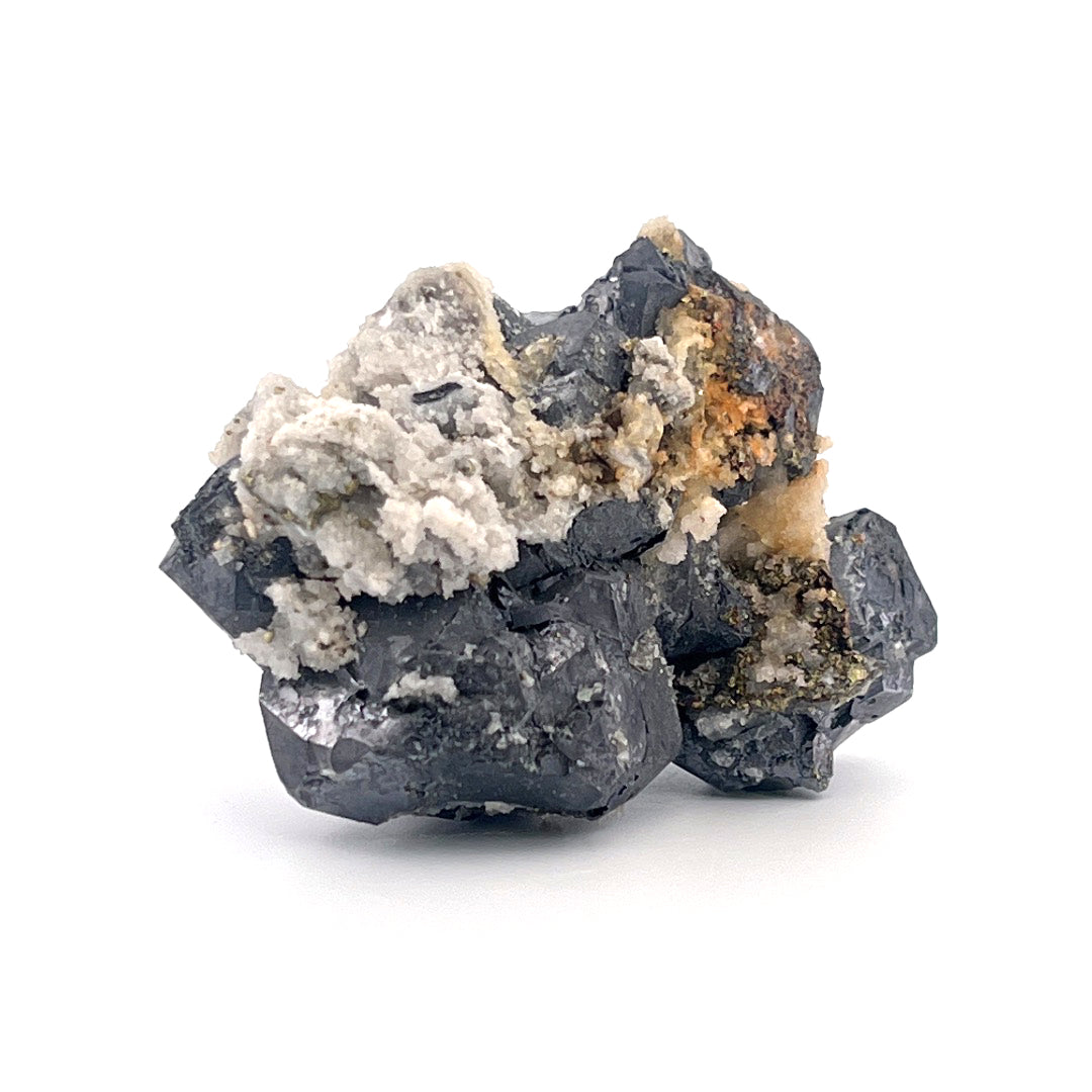 Terminated Galena  |  Chalcopyrite  |  Druzy Flower Chalcedony Quartz  |  114 (g)