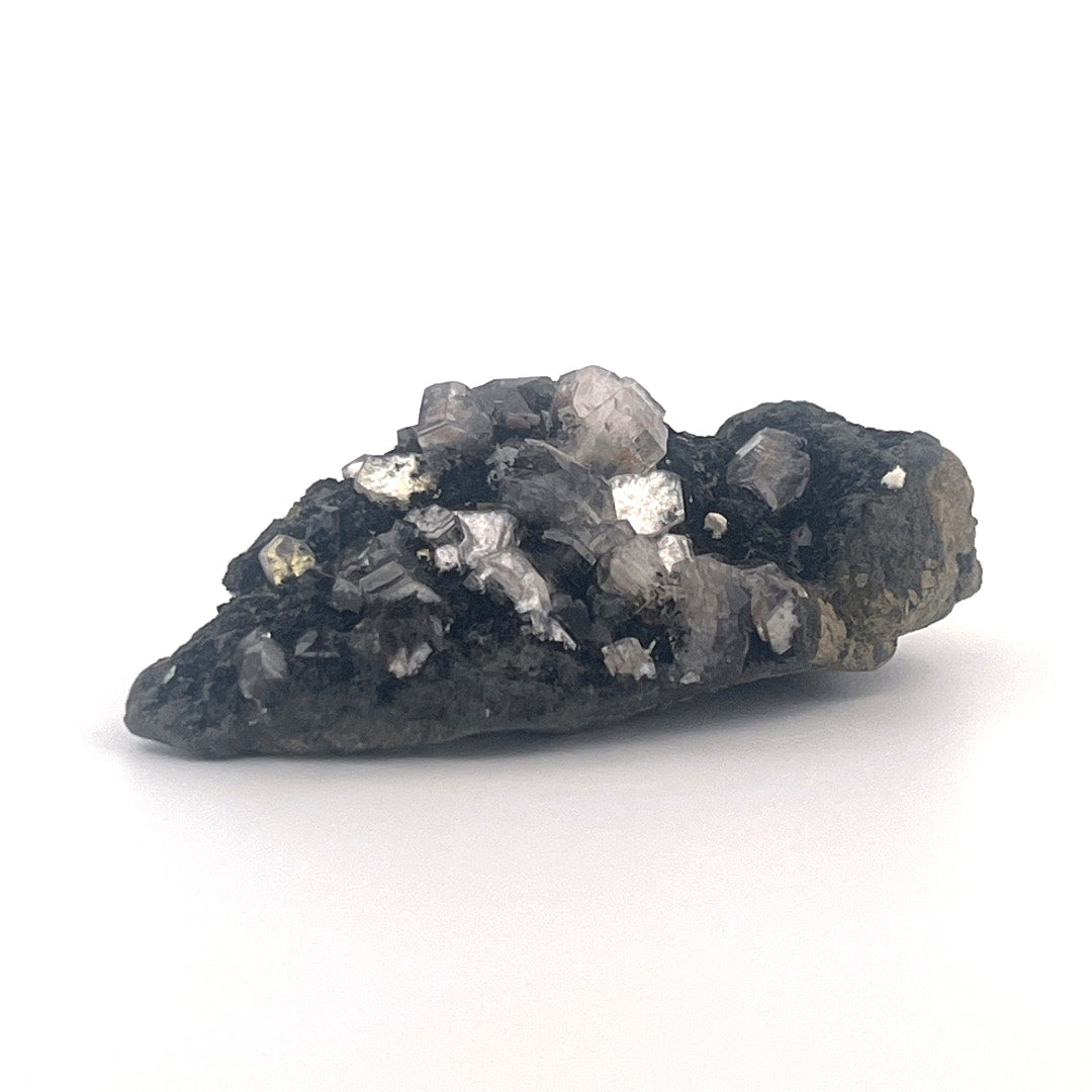 Rainbow Calcite Hexagonal on Black Druzy Zeolite | 22 (g)