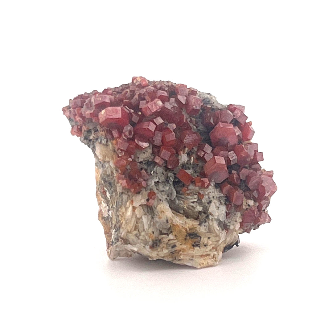 Vanadinite on Goethite Barite Druzy | 32 (g)