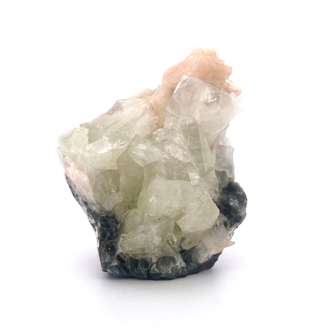 Peach Stilbite | Mint Green Apophyllite Crystal Zeolite  |  187 (g)