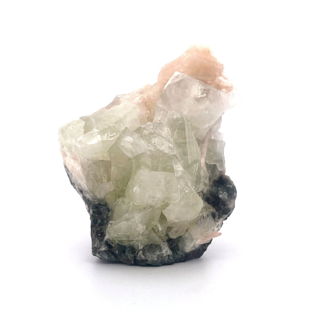 Peach Stilbite | Mint Green Apophyllite Crystal Zeolite  |  187 (g)