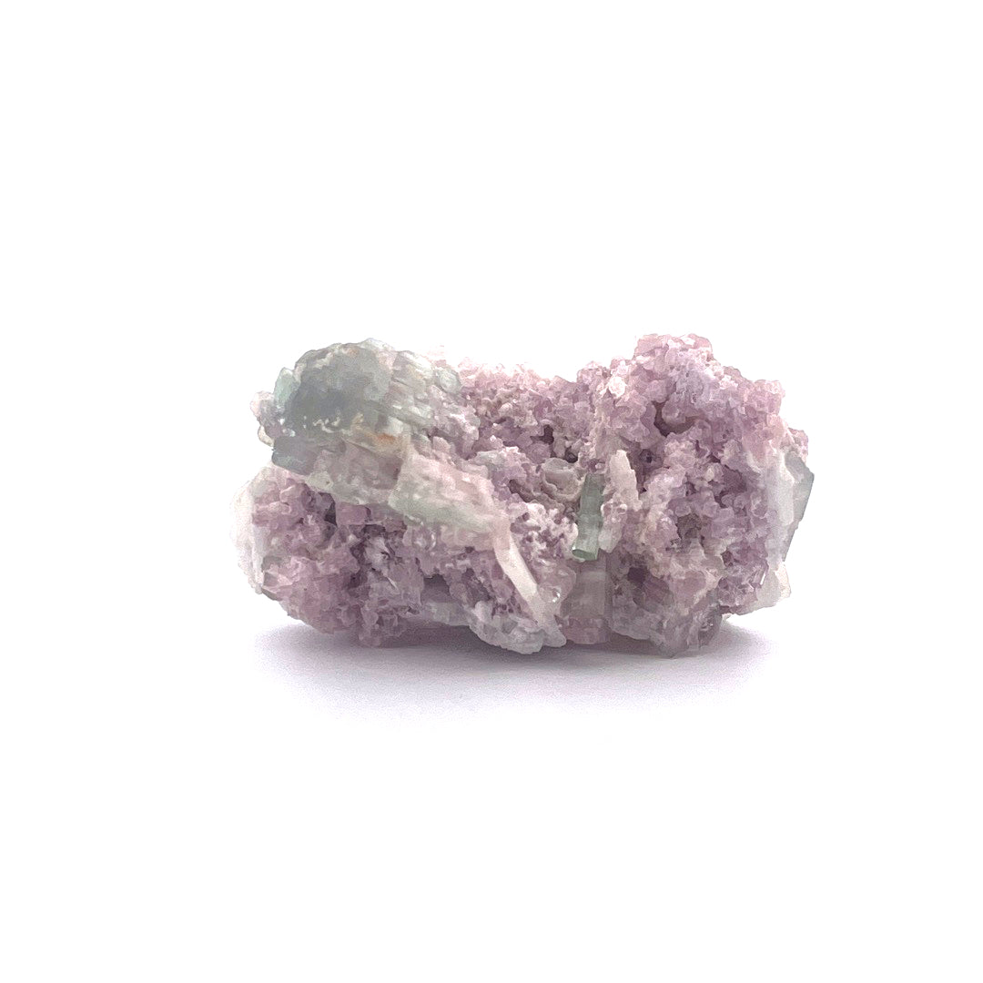 Pink Green Watermelon Tourmaline on Purple Lepidolite  |  38 (g)